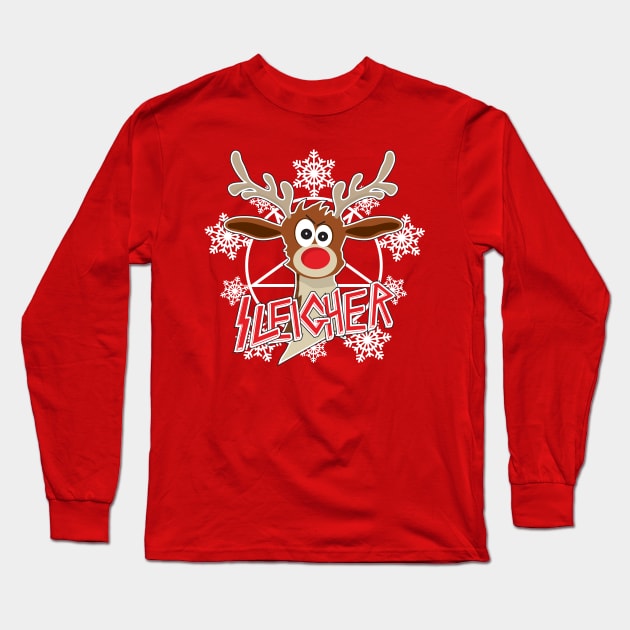 Sleigher Rudolph Shirt Long Sleeve T-Shirt by BentonParkPrints